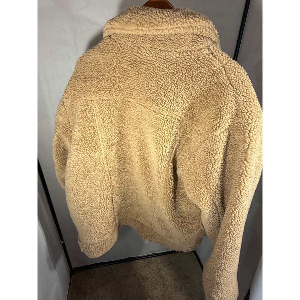 UGG Sherpa Trucker Jacket Womens Large Tan Excellent Faux Fur Coat 1113951 - Picture 6 of 9